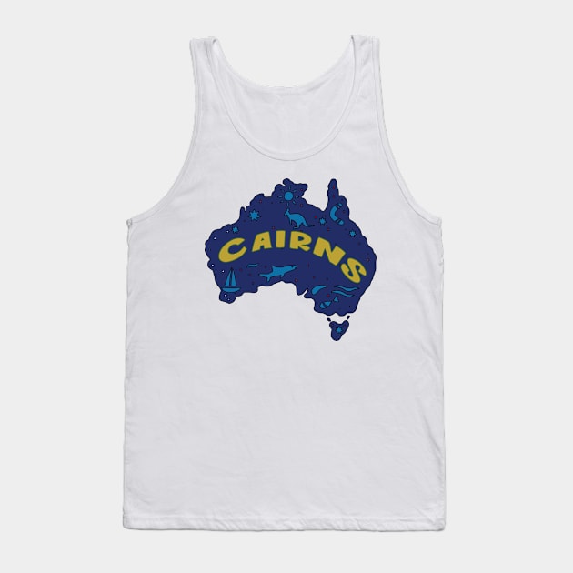 AUSTRALIA MAP AUSSIE CAIRNS Tank Top by elsa-HD